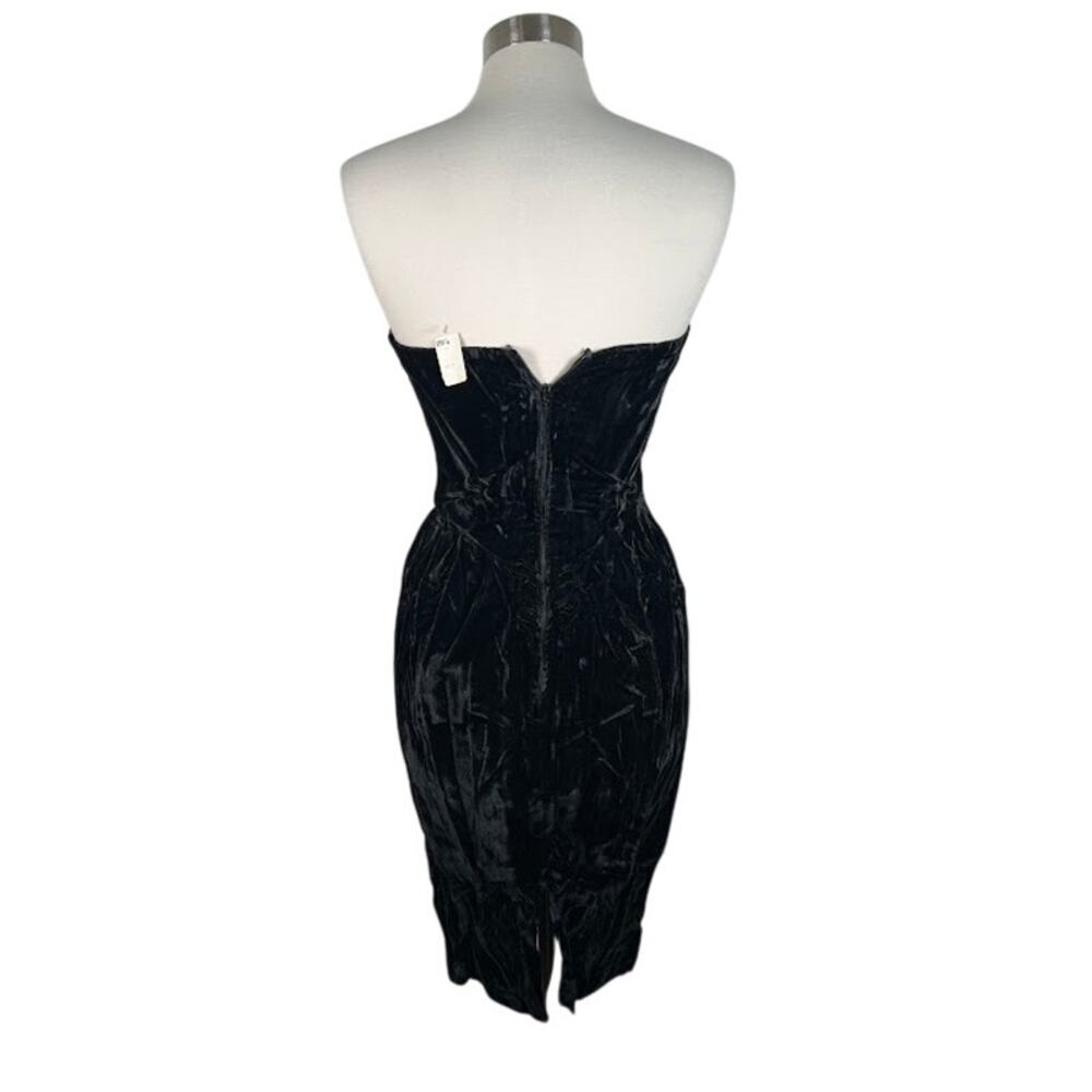 NEW! Climax by David Howard Lace Velvet Strapless Dress 9/10 Black Cocktail - Picture 6 of 8